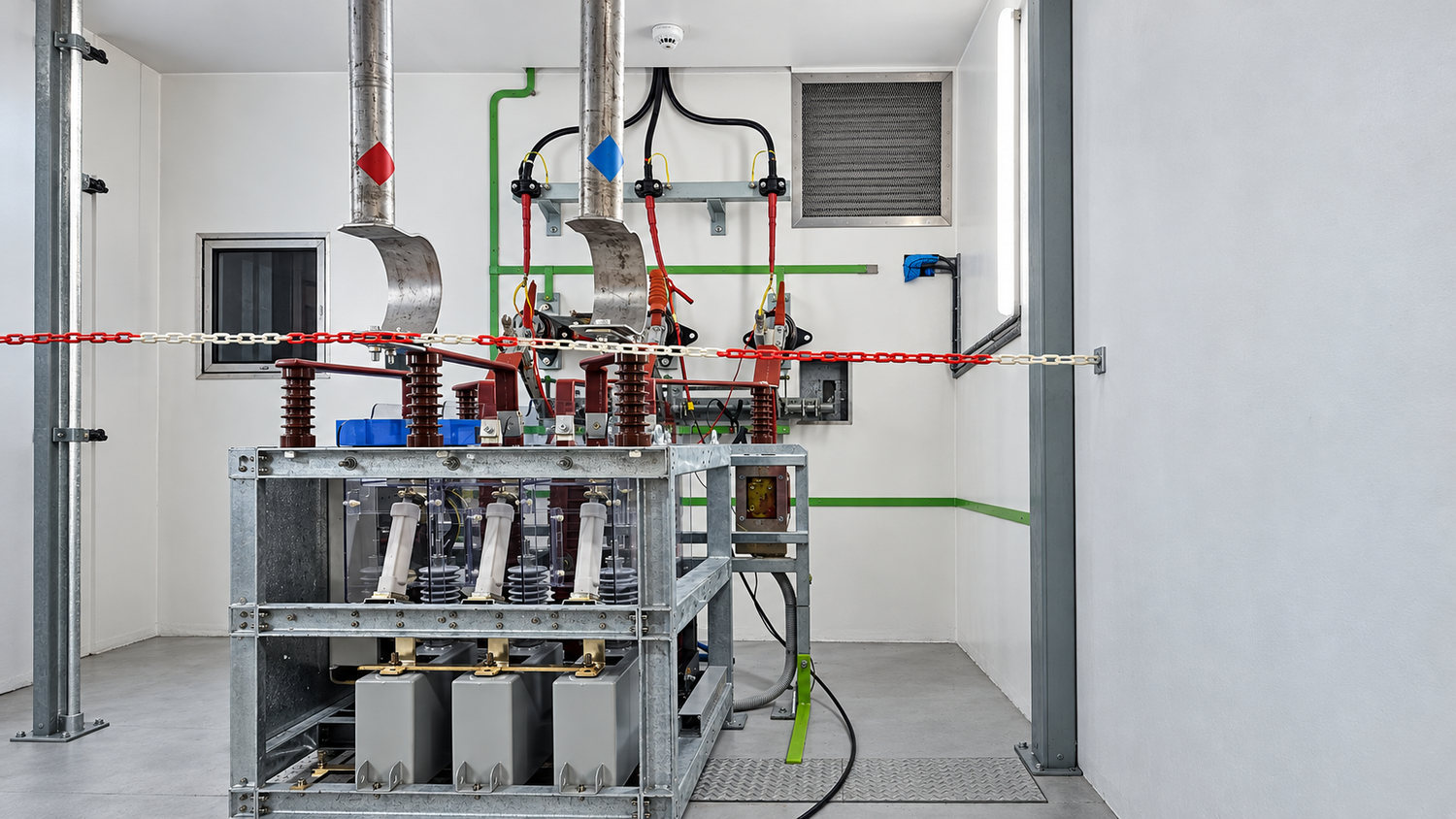 HV switchgear installation in a substation building